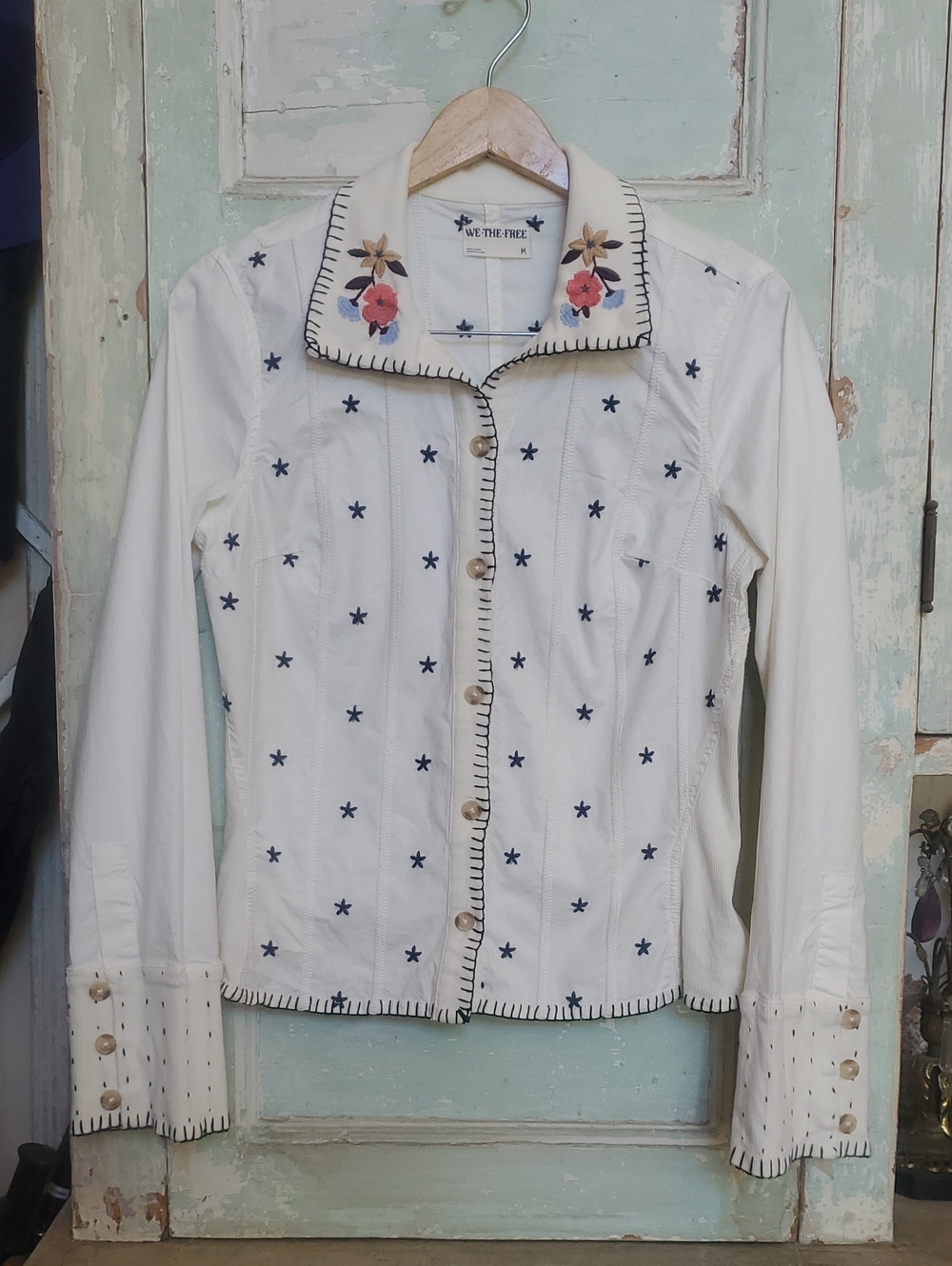 We The Free Ditsy Embroidered Little Shirt